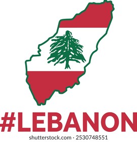 vector map and flag of lebanon