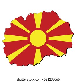 Vector map of the flag of the Macedonia (FYROM)