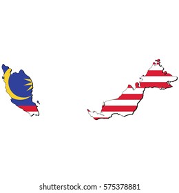 Vector map of the flag of the Malaysia