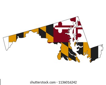 Vector Map and Flag of Maryland