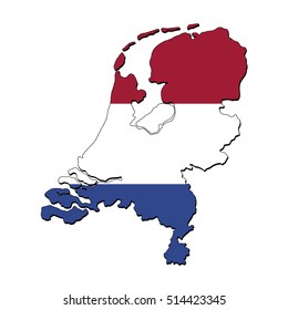 Vector map of the flag of the Netherlands