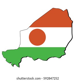 Vector map of the flag of the Niger