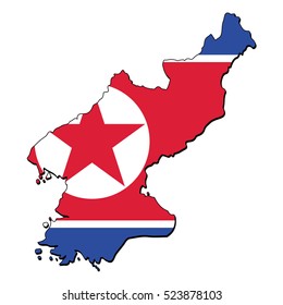 Vector map of the flag of the North Korea