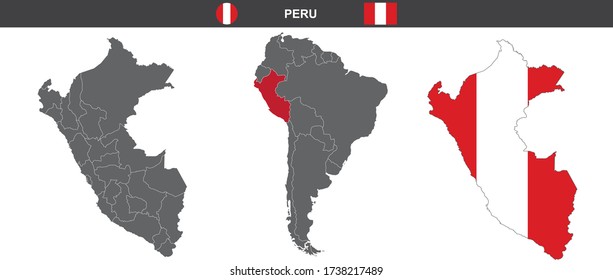 vector map flag of Peru isolated on white background