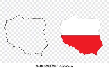 Vector map and flag of Poland