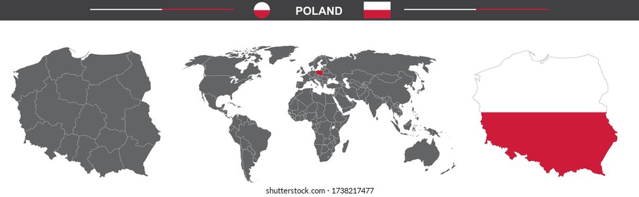 vector map flag of Poland isolated on white background