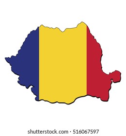 Vector map of the flag of the Romania
