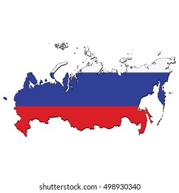 Vector map of the flag of the Russia