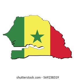 Vector map of the flag of the Senegal