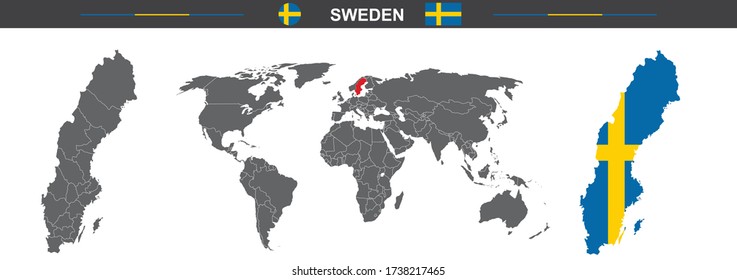 vector map flag of Sweden isolated on white background