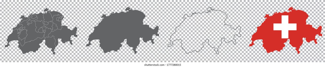 vector map flag of Switzerland isolated on white background	
