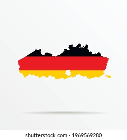 Vector map Flanders ( Flemish Region, Flemish Community, Belgium ) combined with Germany flag.