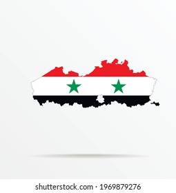 Vector map Flanders ( Flemish Region, Flemish Community, Belgium ) combined with Syria flag.