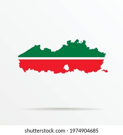 Vector map Flanders ( Flemish Region, Flemish Community, Belgium ) combined with Tatarstan flag.