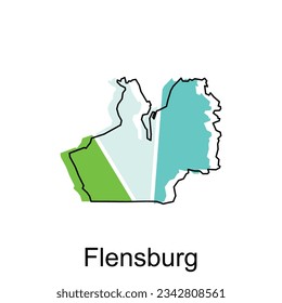 vector map of Flensburg modern outline, High detailed vector illustration Design Template