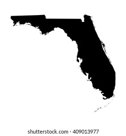 Vector map Florida. Isolated vector Illustration. Black on White background. EPS 8 Illustration.