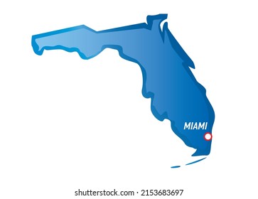 Vector map of Florida and Miami. Outline Illustration.