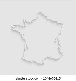 Vector map France with abstract shadow isolated on background. Template Europe country for pattern, design, illustration, backdrop. Creative concept outline, border, frontier map of the state France