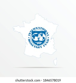 Vector map France combined withInternational Monetary Fund (IMF) flag.