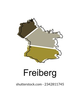 vector map of Freiberg modern outline, High detailed vector illustration Design Template
