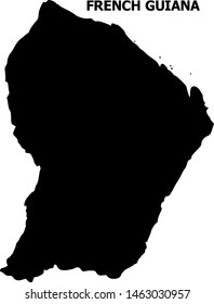 Vector Map of French Guiana with caption. Map of French Guiana is isolated on a white background. Simple flat geographic map.