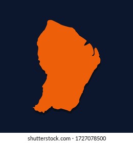 Vector map of French Guiana. Isolated vector illustration