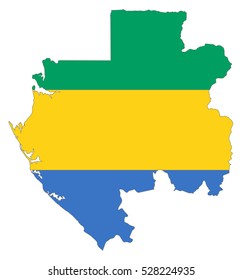 Vector Map - Gabon country on white background.