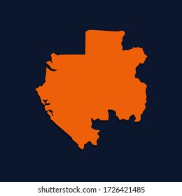 Vector map of Gabon. Isolated vector illustration