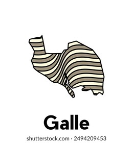 Mapa de Vectores de Galle City, Borders of para tu infografía. Plantilla de diseño de Ilustración vectorial