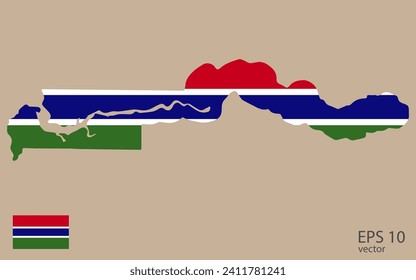 Vector map of Gambia. Vector design isolated on grey background.
