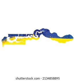 Vektorplan Gambia. Einzelne Vektorgrafik. Schwarz auf weißem Hintergrund. EPS10-Illustration.