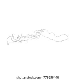 Vector map Gambia. Isolated vector Illustration. Black on White background. EPS 10 Illustration.