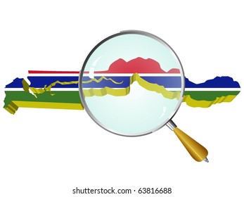 vector map of Gambia under the magnifying glass