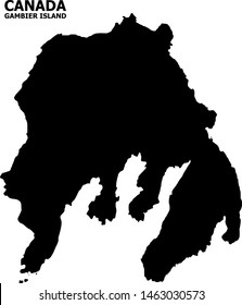 Vector Map of Gambier Island with caption. Map of Gambier Island is isolated on a white background. Simple flat geographic map.