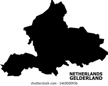 Vector Map of Gelderland Province with caption. Map of Gelderland Province is isolated on a white background. Simple flat geographic map.