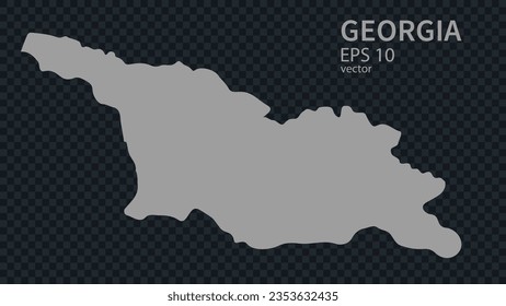 Vector map of Georgia with borders isolated on background flat style.
