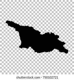 Vector map Georgia. Isolated vector Illustration. Black on White background. EPS 10 Illustration.