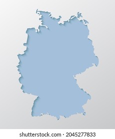 Vector map Germany with abstract shadow isolated on background. Template Europe country for pattern, design, illustration, backdrop. Creative concept outline, border, frontier map of the state Germany