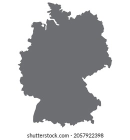 Vector map of germany. Isolated vector Illustration. Gray on white background. EPS Illustration.