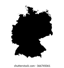 Vector map Germany. Isolated vector Illustration. Black on White background. EPS Illustration. svg