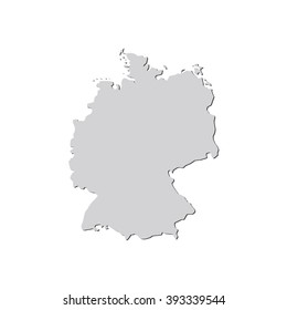 Vector map Germany. Isolated vector Illustration. Gray on White background. With shadow. EPS 10 Illustration.