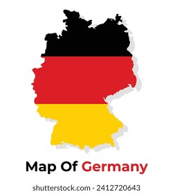 Mapa vectorial de Alemania con bandera nacional