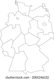 Vector map of Germany to study colorless with outline