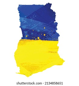 Mapa de vectores de Ghana. Ilustración vectorial aislada. Negro sobre fondo blanco. Ilustración EPS 10.
