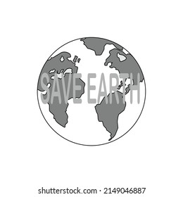 Vector map of globe. Earth skeleton icon