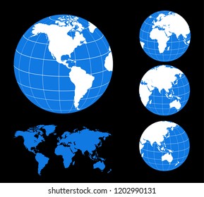 Vector Map and Globe of the World