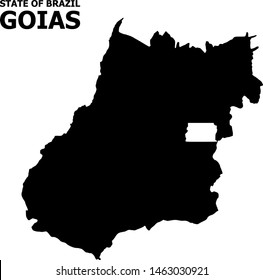 Mapa vectorial del estado de Goiás con título. Mapa del estado de Goias está aislado en un fondo blanco. Mapa geográfico plano simple.