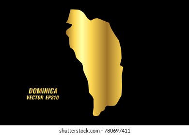 Vector map - Vector gold texture map of Dominica,Vector illustration eps 10.