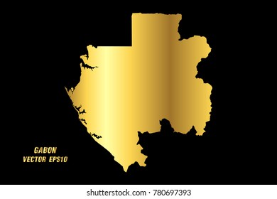 Vector map - Vector gold texture map of Gabon,Vector illustration eps 10.