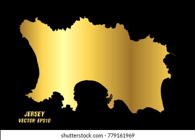 Vector map - Vector gold texture map of Jersey,Vector illustration eps 10.